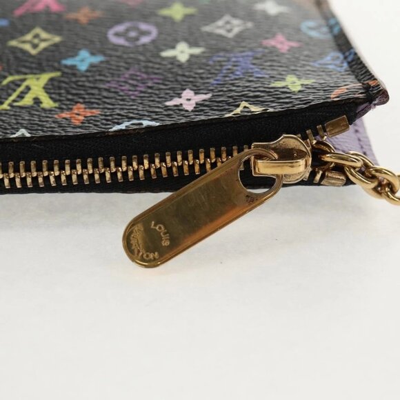 LOUIS VUITTON Multicolor Pochette Cles NM Coin Purse Black M60279 Auth 146522V - Picture 8 of 16